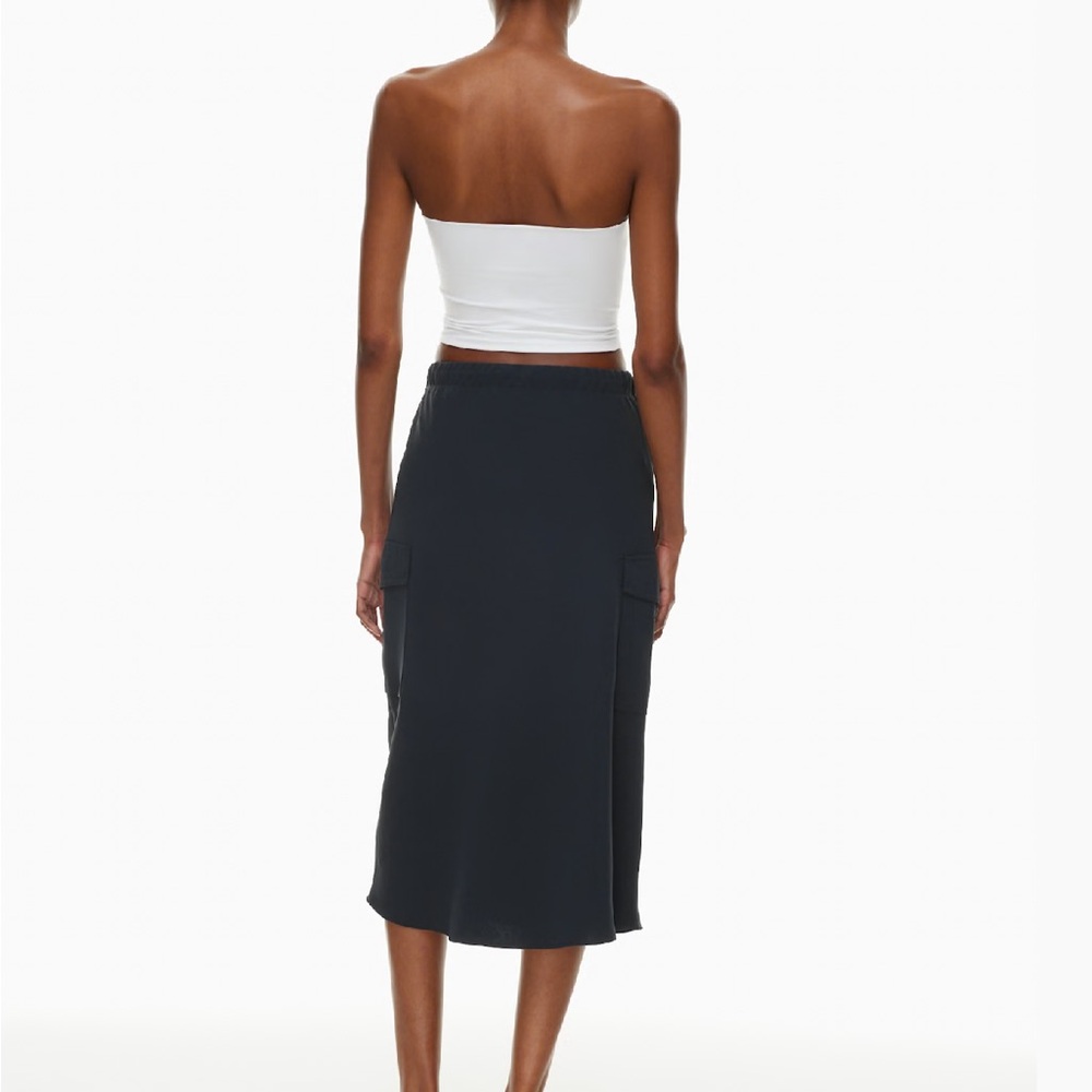 Aritzia Wilfred High Rise Cargo Midi Skirt black drawstring medium (bin FF) - Picture 2 of 11